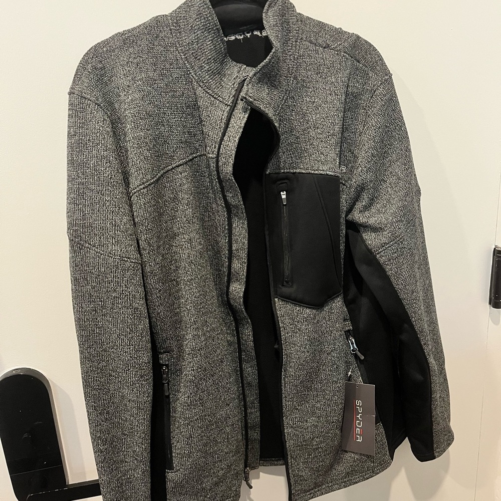 Spyder Men's Gray Bandit Full Zip Fleece Jacket